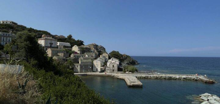 View of the marine of Cagnano in Corsica. This part of the village is called Porticciolo.