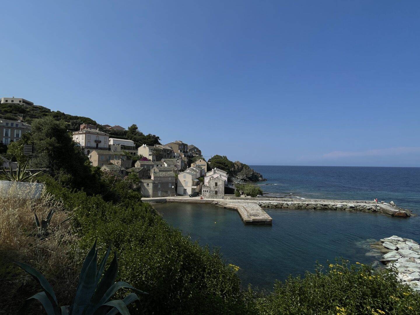View of the marine of Cagnano in Corsica. This part of the village is called Porticciolo.