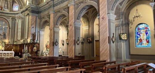 View of the interior of the church of Porto Vecchio, dedicated to Saint John the Baptist.