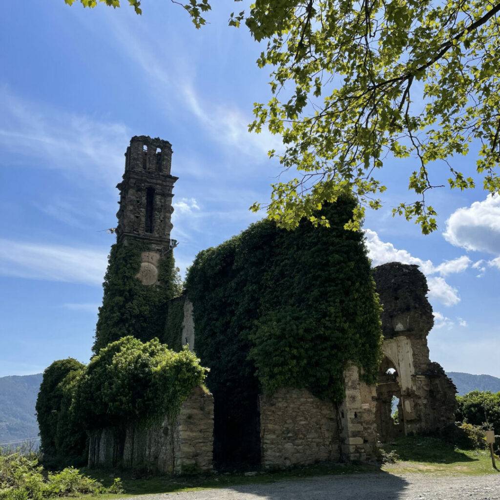 Front view of the convent of Orezza in Piedicroce, Corsica.