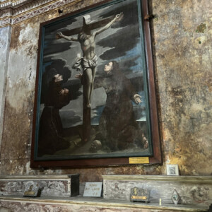 Painting on the altar of Saint Lucy in the church of the convent of alesani, Corsica.