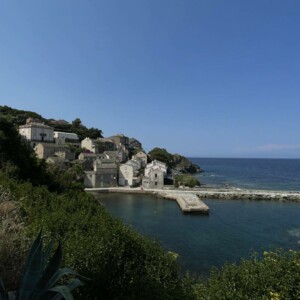 View of the marine of Cagnano in Corsica. This part of the village is called Porticciolo.