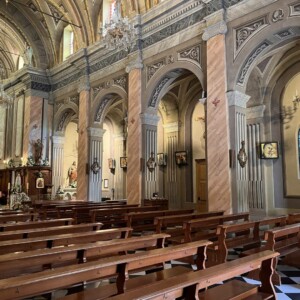 View of the interior of the church of Porto Vecchio, dedicated to Saint John the Baptist.