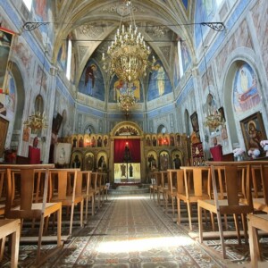 Inside the Greek Church in Cargese, Saint Spyridon