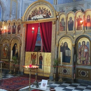 Altar of the Greek Church in Cargese, Saint Spyridon